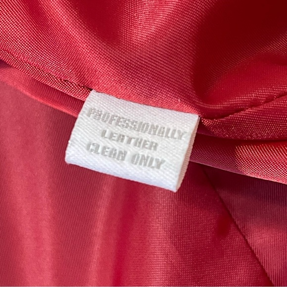 Charter Club Womens Button up Red 100% Suede Leather Jacket Size Petite Retro - Picture 11 of 11